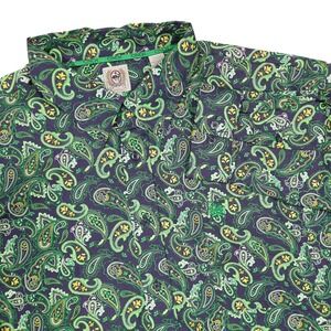 NWT CINCH Men XXL Green Purple Paisley Print Classic Fit Button Down Dress Shirt